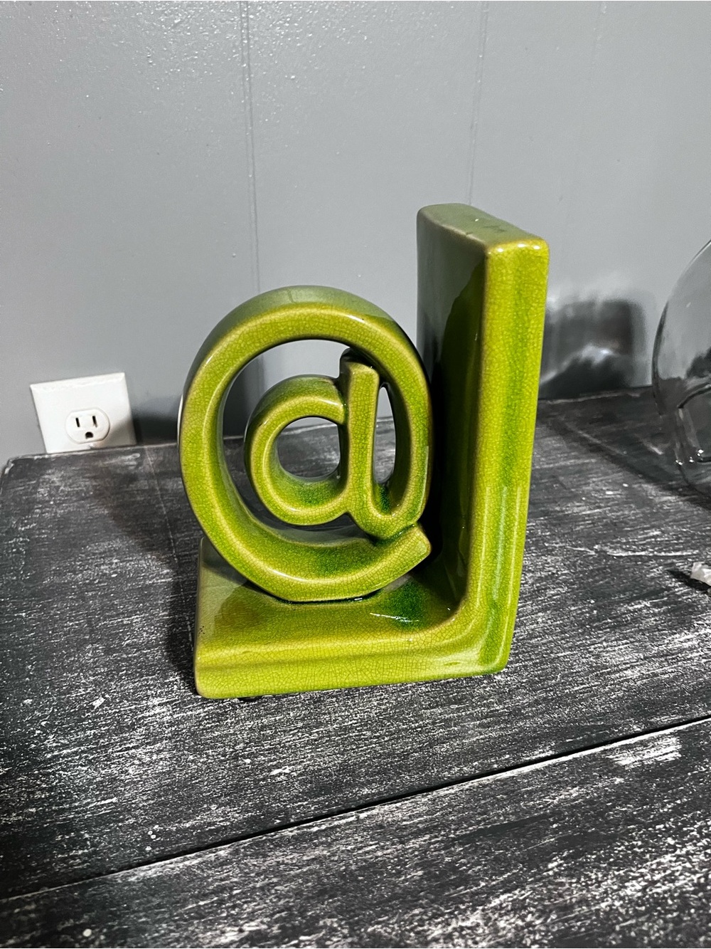 Decorative Green Ceramic At-Symbol Accent
